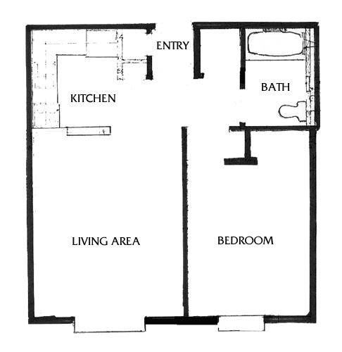 One Bedroom Floor Plan