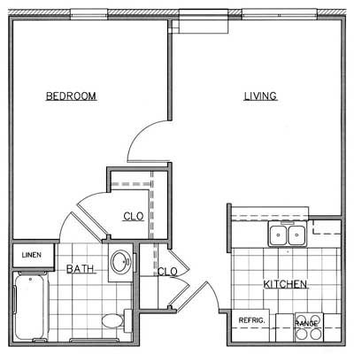 One Bedroom Floor Plan