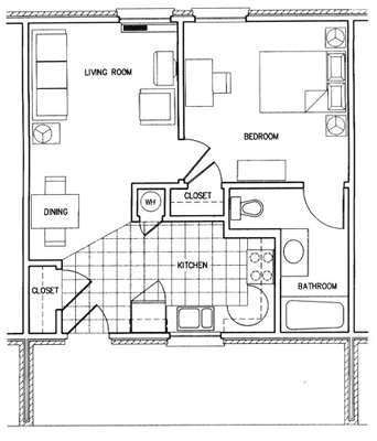 One Bedroom Floor Plan