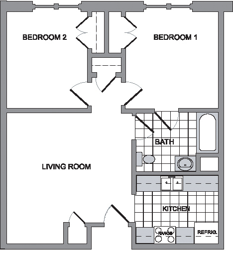 2 Bedroom Floor Plan