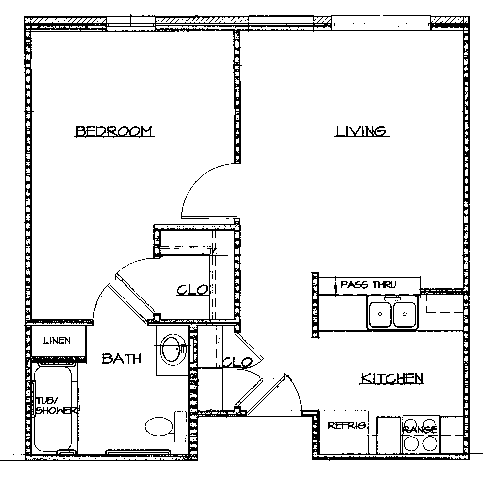 One Bedroom Floor Plan