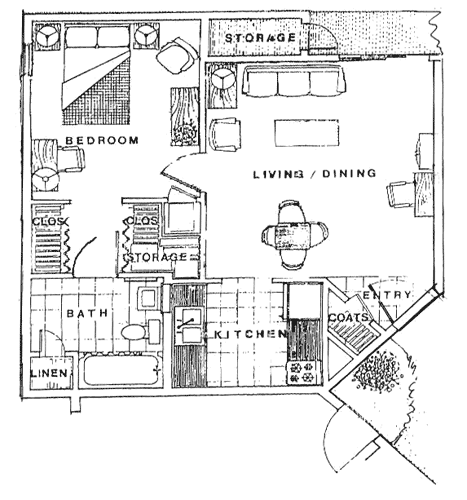 One Bedroom Floor Plan