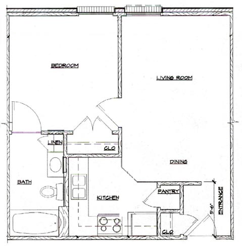 One Bedroom Floor Plan